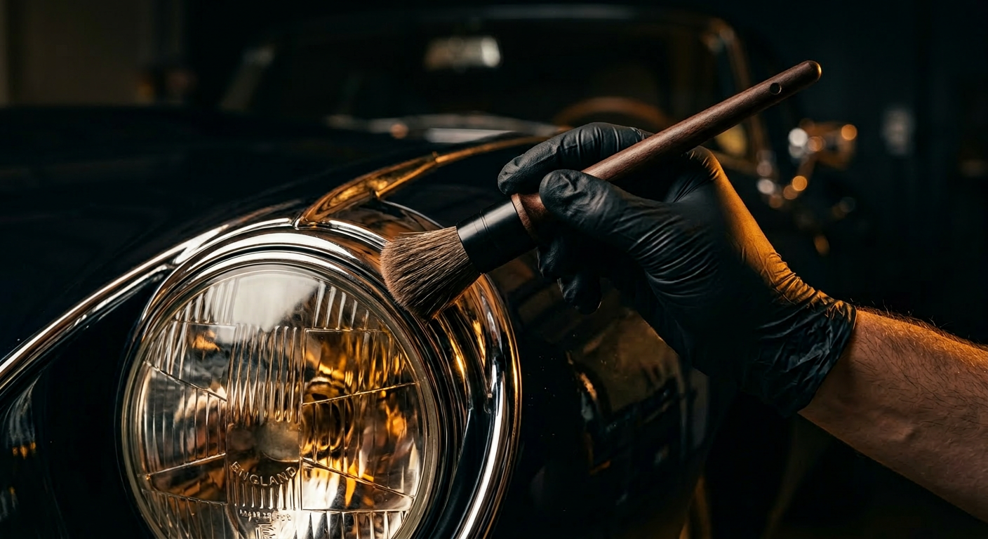 Car detailing close-up